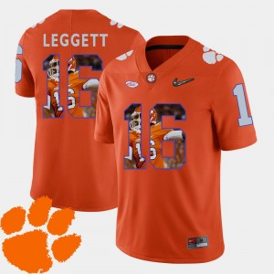 Clemson Tigers Jordan Leggett Jersey Football #16 For Men Orange Pictorial Fashion