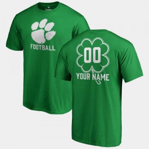 Clemson Tigers Customized T-Shirt Kelly Green Fanatics Big & Tall Dubliner Men's St. Patrick's Day #00