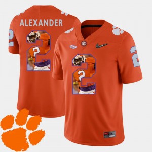 Clemson Tigers Mackensie Alexander Jersey Men's Football Pictorial Fashion Orange #2