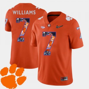 Clemson Tigers Mike Williams Jersey Football Orange For Men's #7 Pictorial Fashion