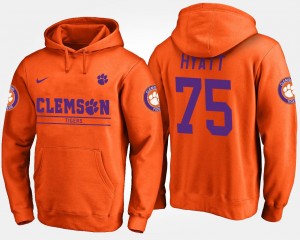 Clemson Tigers Mitch Hyatt Hoodie #75 Orange For Men's