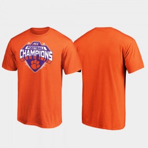 Clemson Tigers T-Shirt Mens 2019 ACC Football Champions Orange