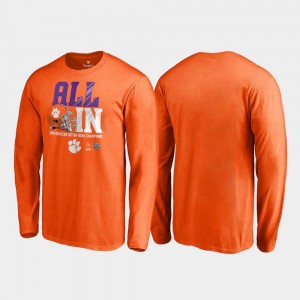 Clemson Tigers T-Shirt Orange 2018 Cotton Bowl Champions Men Endaround Long Sleeve College Football Playoff