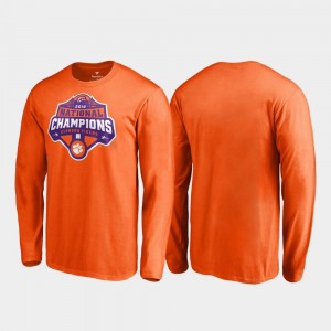 Clemson Tigers T-Shirt Gridiron Long Sleeve College Football Playoff 2018 National Champions Orange Mens