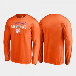 Clemson Tigers T-Shirt Hitch Long Sleeve College Football Playoff Men 2018 National Champions Orange