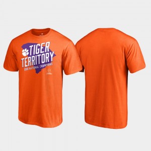 Clemson Tigers T-Shirt 2018 National Champions Nickel College Football Playoff Orange For Men