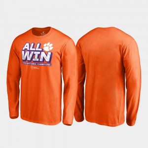 Clemson Tigers T-Shirt 2018 National Champions Orange Offtackle Long Sleeve College Football Playoff Men