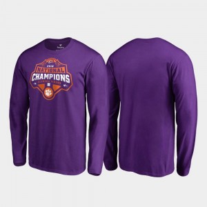 Clemson Tigers T-Shirt Gridiron Long Sleeve College Football Playoff Mens 2018 National Champions Purple