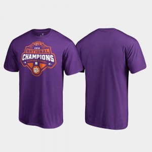 Clemson Tigers T-Shirt 2018 National Champions Gridiron College Football Playoff Purple Mens