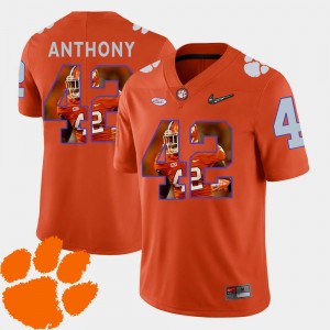 Clemson Tigers Stephone Anthony Jersey Pictorial Fashion Mens Football #42 Orange