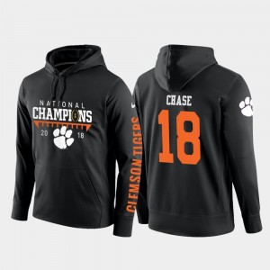 Clemson Tigers T.J. Chase Hoodie #18 2018 National Champions College Football Pullover Black For Men