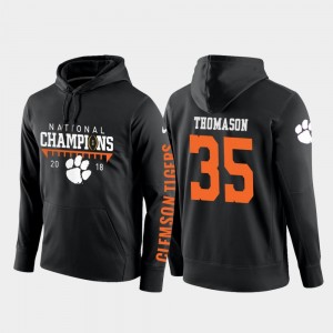 Clemson Tigers Ty Thomason Hoodie 2018 National Champions Mens #35 College Football Pullover Black