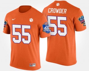 Clemson Tigers Tyrone Crowder T-Shirt Mens Orange Atlantic Coast Conference Sugar Bowl Bowl Game #55