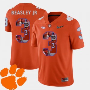Clemson Tigers Vic Beasley Jr. Jersey #3 Football For Men's Orange Pictorial Fashion