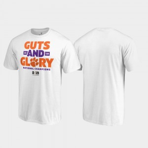 Clemson Tigers T-Shirt White Mens Option College Football Playoff 2018 National Champions