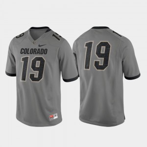 Colorado Buffaloes Jersey Gray Game #19 Men's Alternate College Football