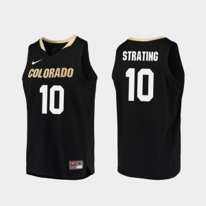 Colorado Buffaloes Alexander Strating Jersey Men #10 Replica Black College Basketball
