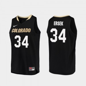 Colorado Buffaloes Benan Ersek Jersey For Men's Replica College Basketball #34 Black