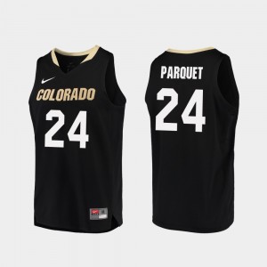 Colorado Buffaloes Eli Parquet Jersey College Basketball #24 Black For Men's Replica