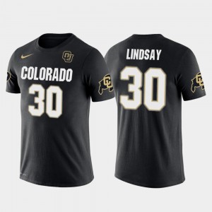 Colorado Buffaloes Phillip Lindsay T-Shirt For Men's Denver Broncos Football Black #30 Future Stars