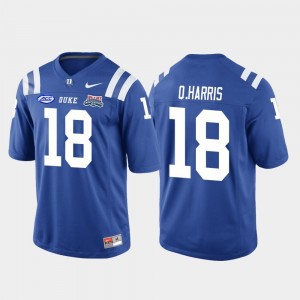 Duke Blue Devils Quentin Harris Jersey #18 Royal College Football Game For Men 2018 Independence Bowl