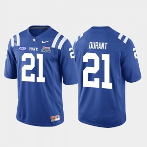 Duke Blue Devils Mataeo Durant Jersey College Football Game 2018 Independence Bowl Men Royal #21