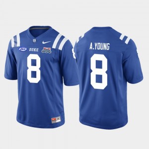 Duke Blue Devils Aaron Young Jersey College Football Game #8 2018 Independence Bowl Men's Royal