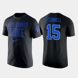 Duke Blue Devils Alex O'Connell T-Shirt Black For Men College Basketball 2 Hit Performance #15