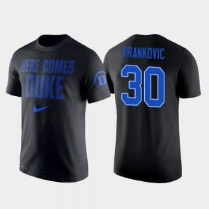 Duke Blue Devils Antonio Vrankovic T-Shirt Mens Black #30 College Basketball 2 Hit Performance