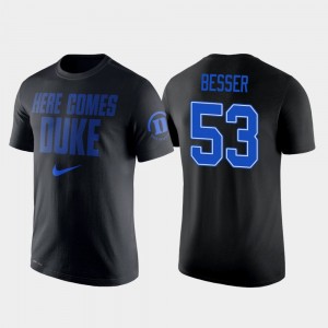 Duke Blue Devils Brennan Besser T-Shirt 2 Hit Performance For Men College Basketball #53 Black
