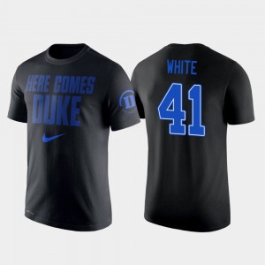 Duke Blue Devils Jack White T-Shirt #41 College Basketball Men 2 Hit Performance Black