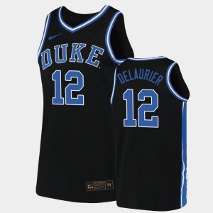 Duke Blue Devils Javin DeLaurier Jersey #12 Black Replica For Men 2019-20 College Basketball