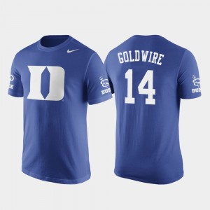 Duke Blue Devils Jordan Goldwire T-Shirt Royal Basketball Replica For Men's #14 Future Stars