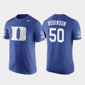 Duke Blue Devils Justin Robinson T-Shirt Men's Royal Future Stars Basketball Replica #50
