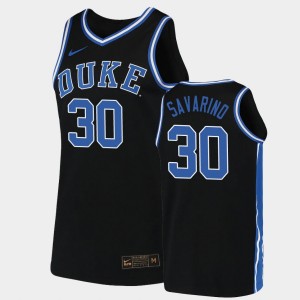 Duke Blue Devils Michael Savarino Jersey Replica #30 Black Men 2019-20 College Basketball