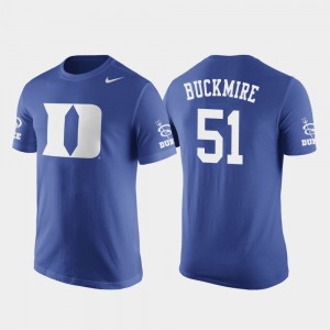Duke Blue Devils Mike Buckmire T-Shirt Royal Future Stars For Men's #51 Basketball Replica