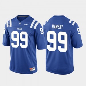 Duke Blue Devils Mike Ramsay Jersey #99 Game College Football Royal Mens