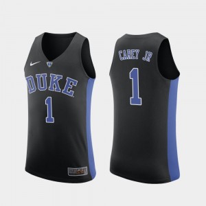 Duke Blue Devils Vernon Carey Jr. Jersey For Men's Replica Black #1 College Basketball