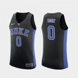 Duke Blue Devils Wendell Moore Jersey For Men's Black #0 College Basketball Replica