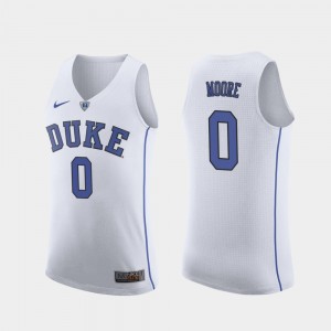 Duke Blue Devils Wendell Moore Jersey Replica #0 White For Men's College Basketball