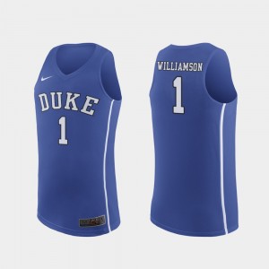 Duke Blue Devils Zion Williamson Jersey March Madness College Basketball Authentic #1 Men's Royal