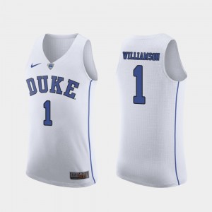 Duke Blue Devils Zion Williamson Jersey Mens #1 March Madness College Basketball Authentic White