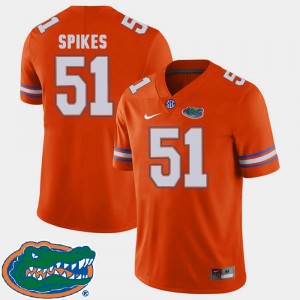 Florida Gators Brandon Spikes Jersey Men's 2018 SEC #51 Orange College Football
