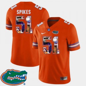 Florida Gators Brandon Spikes Jersey #51 Orange Football For Men's Pictorial Fashion