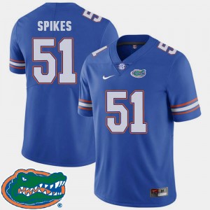 Florida Gators Brandon Spikes Jersey College Football For Men #51 Royal 2018 SEC