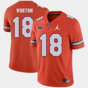 Florida Gators C.J. Worton Jersey #18 Men Jordan Brand Replica 2018 Game Orange