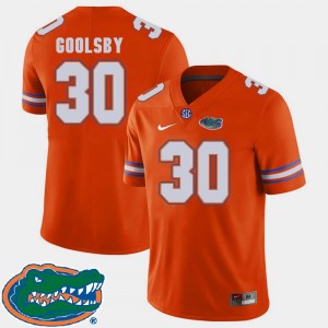 Florida Gators DeAndre Goolsby Jersey Men's 2018 SEC Orange #30 College Football