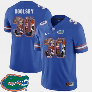 Florida Gators DeAndre Goolsby Jersey #30 Men's Football Pictorial Fashion Royal