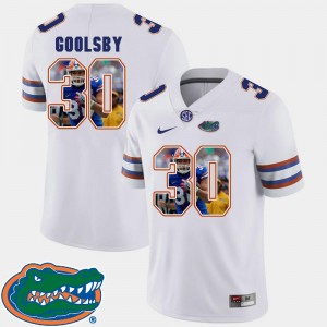 Florida Gators DeAndre Goolsby Jersey For Men Pictorial Fashion White Football #30