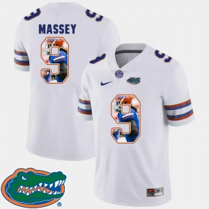 Florida Gators Dre Massey Jersey Pictorial Fashion Mens #9 White Football